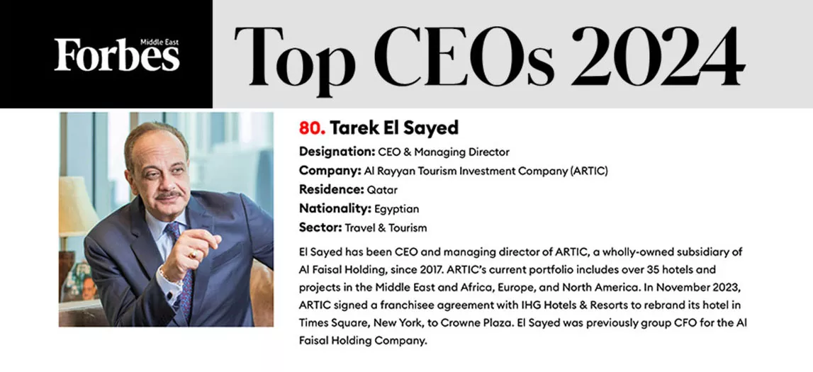 Forbes Middle East's “Top CEOs 2024" list.