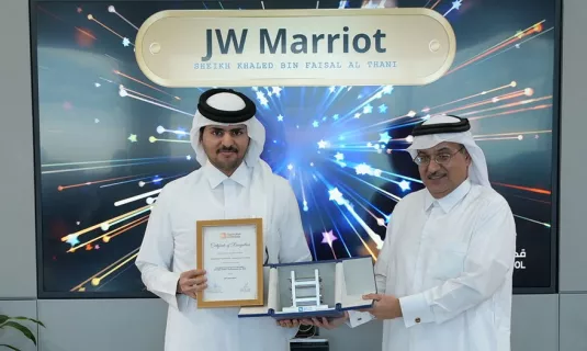 Qatar Cool awarded JW Marriott for its outstanding achievement.